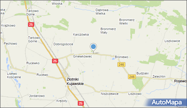 mapa Tupadły, Tupadły gmina Złotniki Kujawskie na mapie Targeo